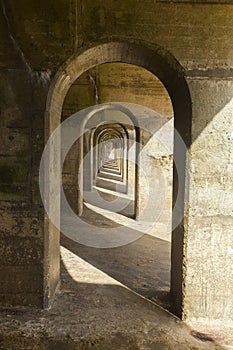 Concrete arches manmade structure, abstract pattern