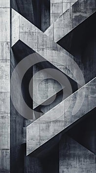 Concrete Architectural Abstract, Geometric Shapes and Shadows