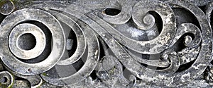 Concrete architectural scroll design texture