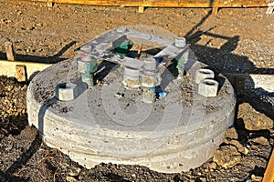 Concrete base to hold a traffic light signal