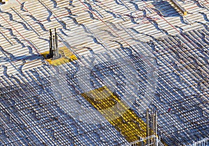 concrete baseplate at a construction site