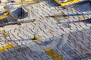 Concrete baseplate at a construction site