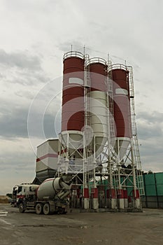 A concrete batching plant