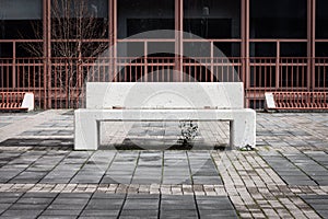 Concrete bench with nobody around