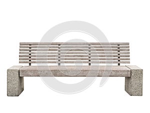 Concrete bench with wooden slats