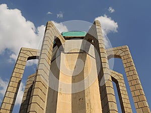 Concrete biomimicry architecture in poet mausoleum in Iran photo