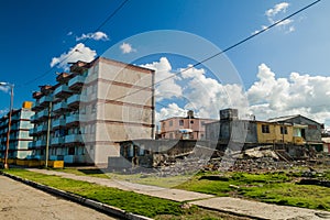 Concrete block buildings in Baracoa, Cu