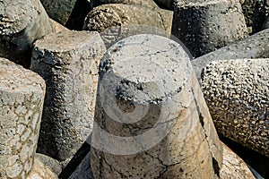 Concrete blocks of seawall