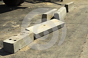 Concrete blocks in sunlight