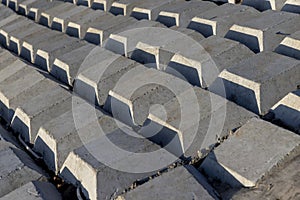 concrete bonded blocks for strengthening the river slope photo