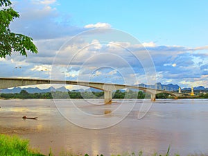 Concrete bridge across the Mekong River