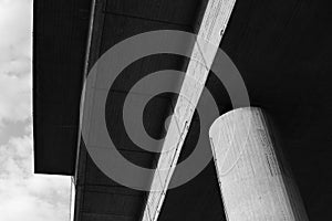 Concrete bridge construction low angular view