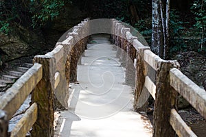 Concrete bridge in the forest,