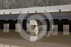 Concrete Bridge through Swamp Water