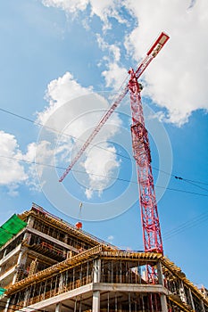 Concrete building, construction site