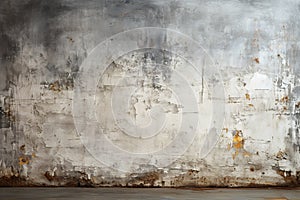 Concrete canvas, White paint stroke on textured wall embodies urban grunge aesthetics
