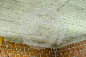 Concrete ceiling in a house under construction