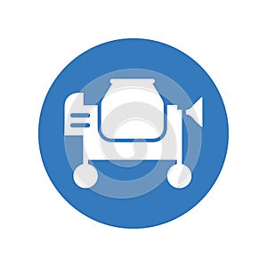 Concrete, cement mixer icon / blue vector