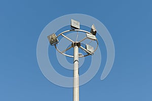 Concrete column with several searchlights