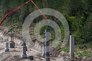 Concrete column under construction