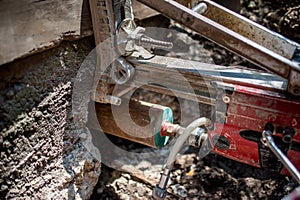 Concrete core drilling on construction site