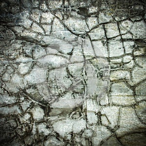 Concrete crack at scratched wall texture ; grunge background