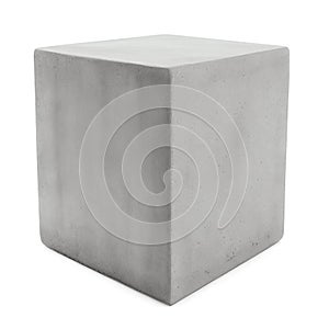 A concrete cube isolated on white background