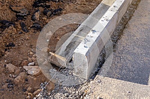 Concrete curb installation