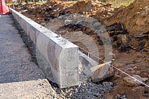 Concrete curb installation