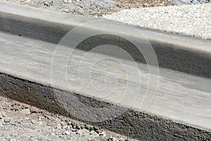 Concrete curb installation details.