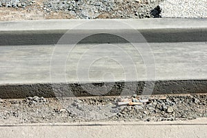Concrete curb installation details.