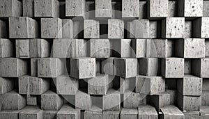 Concrete 3d cube wall as background or wallpaper. 3D rendering