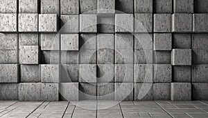 Concrete 3d cube wall as background or wallpaper. 3D rendering