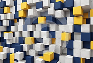 Concrete 3d cube wall as background or wallpaper. 3D rendering