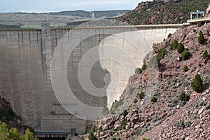 Concrete dam at Flaming Gorge