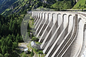 Concrete dam - lake Fedaia