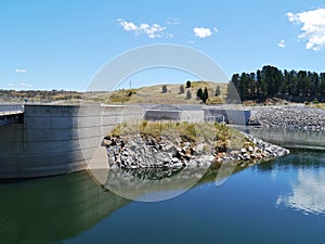 The concrete dam in the Snowy river