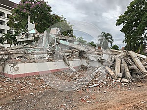 Concrete Demolition construction site at thailand