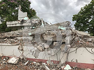 Concrete Demolition construction site at thailand