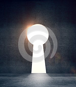 Concrete door in form keyhole