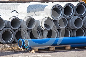 Concrete drainage sewer, gutters pipes for industrial building construction