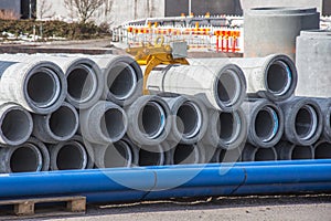 Concrete drainage sewer, gutters pipes for industrial building construction