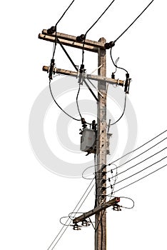 Concrete Electric Tower with Transformer, isolated