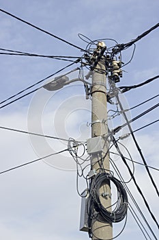 Concrete Electrical Pole With Street Lamp 2