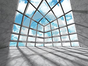 Concrete empty room interior architecture background