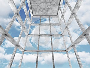 Concrete empty room interior architecture background