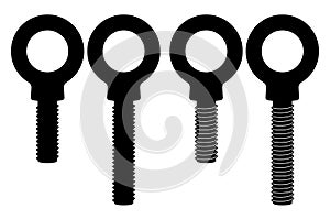 Concrete Eyebolt icon, Concrete Eyebolt vector silhouette.