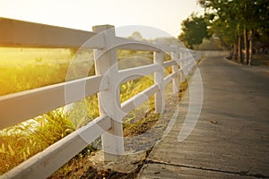 Concrete fence with path way