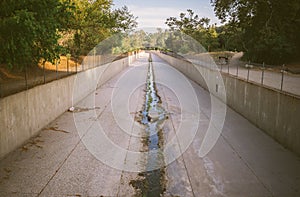 Concrete flood control channel