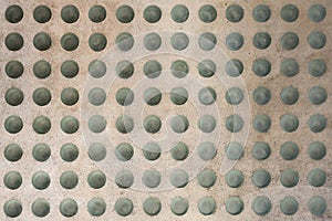 Concrete floor with round glass inlets